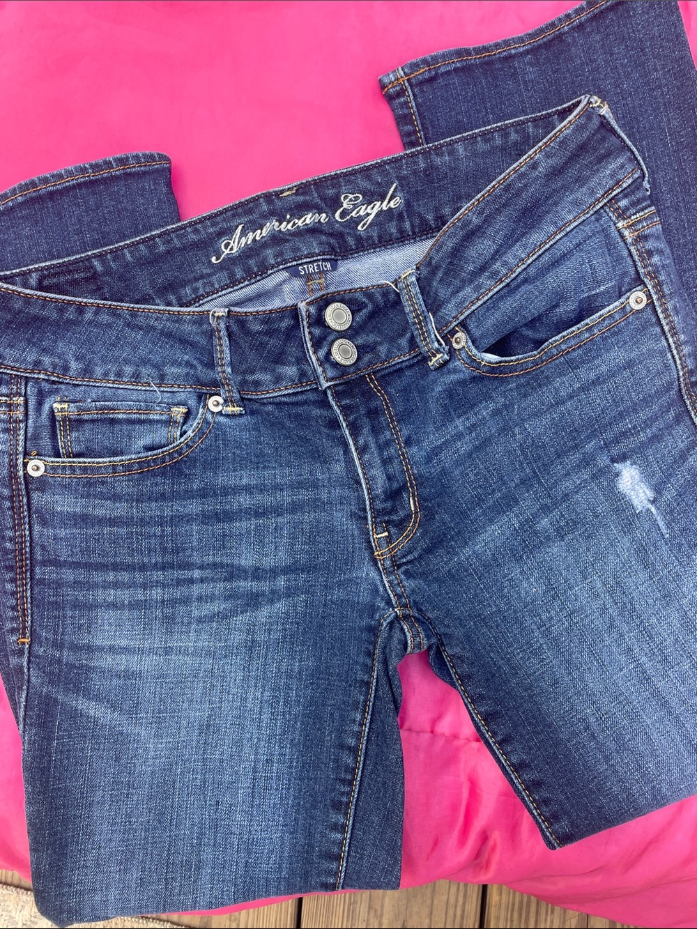 American Eagle Outfitters Dark Indigo Stretch Ankle Jeans
